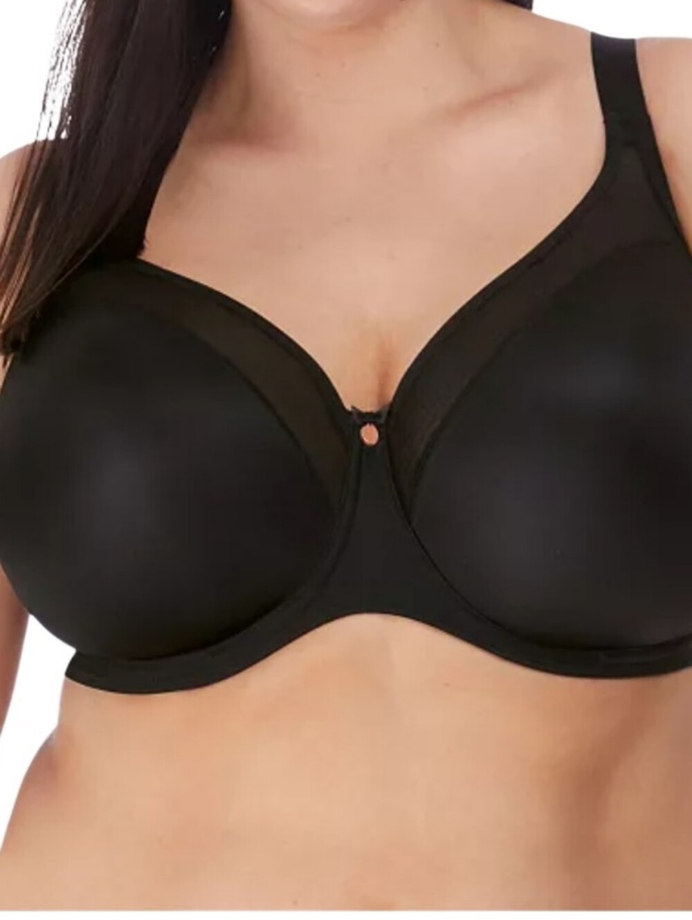 Elomi Smooth Full-Coverage Black Bra - Women Sz 46DDD NWT